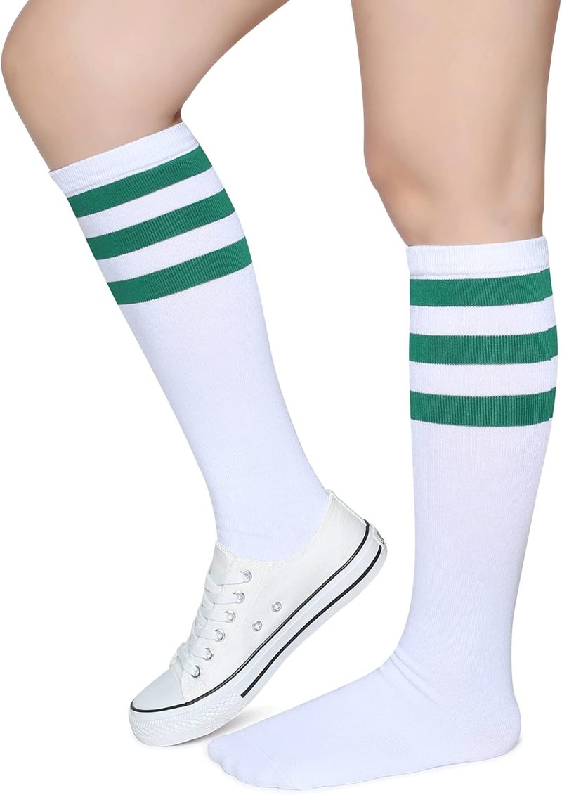 Pareberry Triple Stripes Soft Cotton Knee High Tube Socks for Men and Women - Image 3